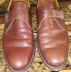 PEAL & CO x CROCKETT & JONES Brown Calfskin Monk Strap Dress Shoes England Crockett & Jones for Peal & Co Double Monk Strap Shoes Brown  main image 2